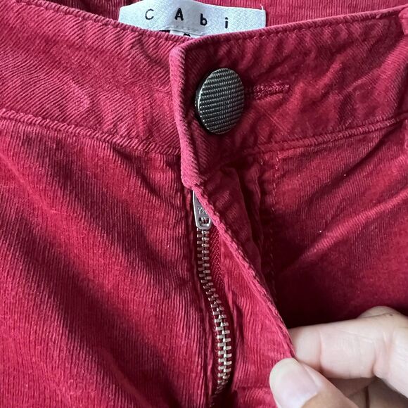 CAbi Pants Womens 6 Red Corduroy Stretch 5-Pocket Skinny Straight Style 160 - Picture 5 of 14